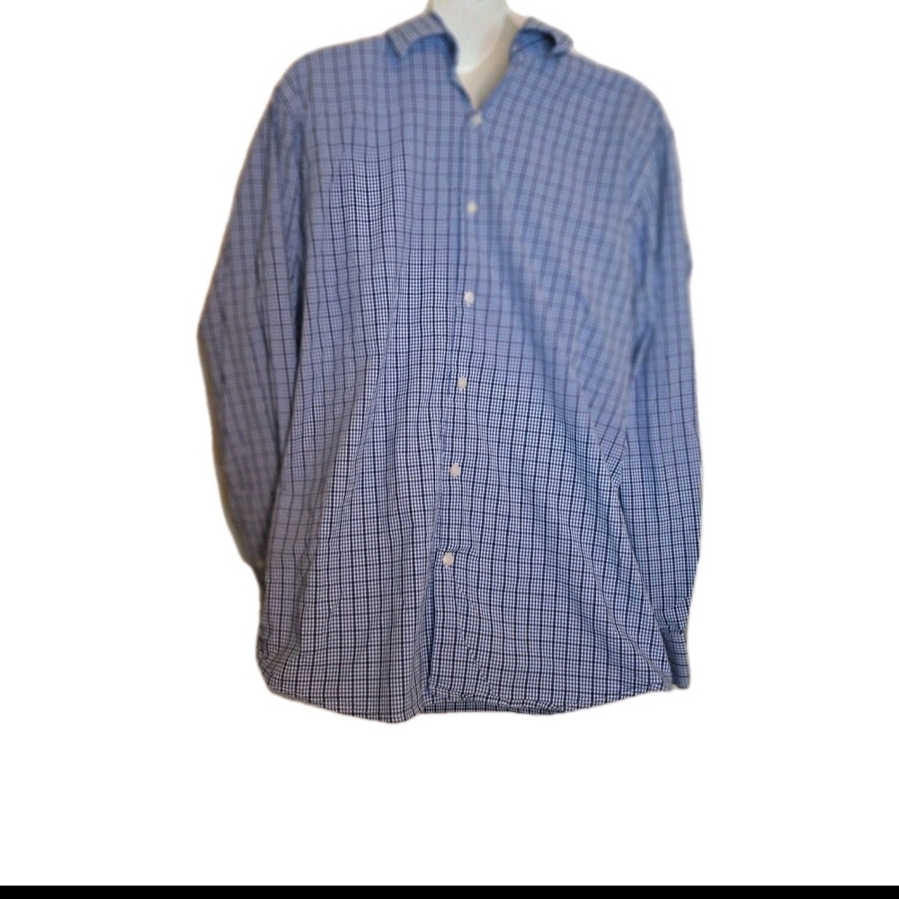 Duchamp London Royal Blue Tailored Fit Long Sleeve Men's Shirt. Size XL